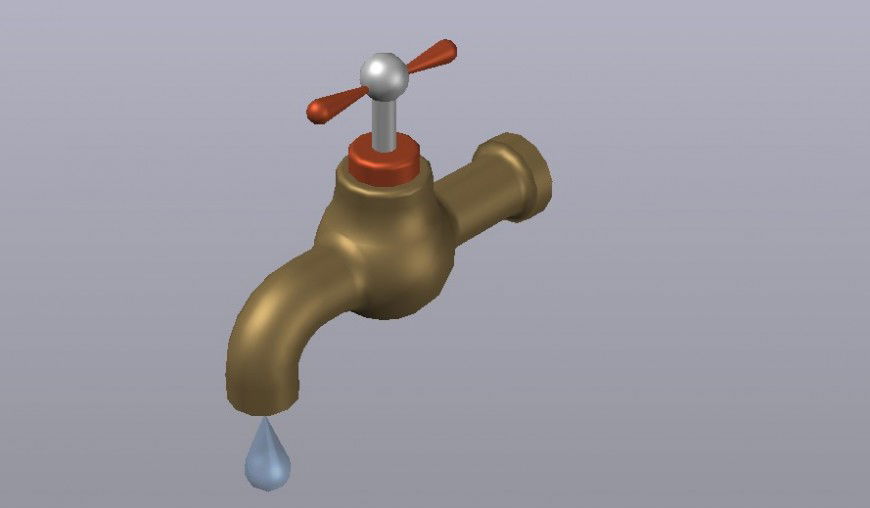 Metal 3d tap detail model dwg file