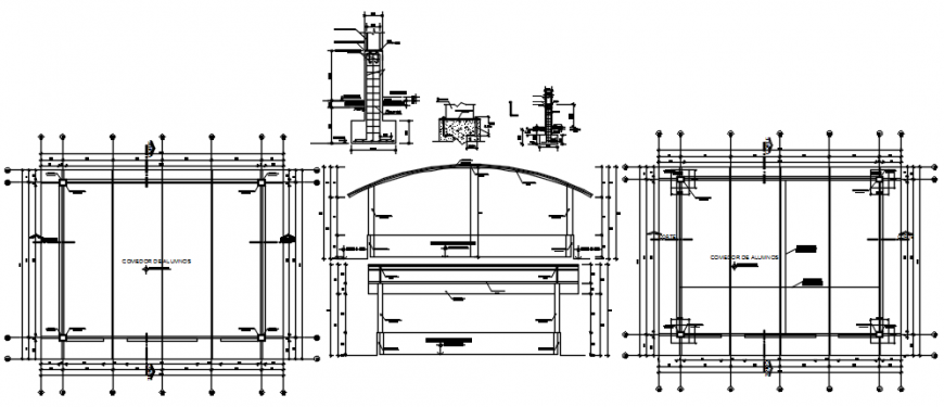 Metal building system constructive section details dwg file