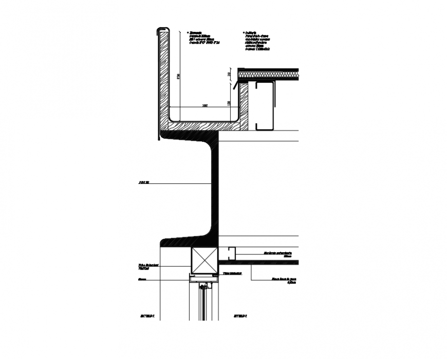 Metal channel plumbing with constructive details dwg file