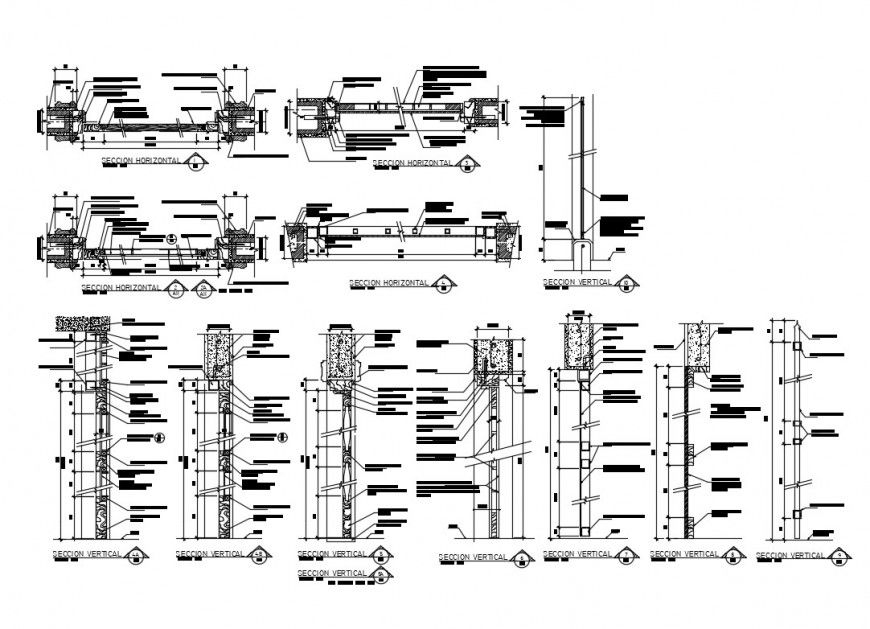Metal doors and windows installation details dwg file