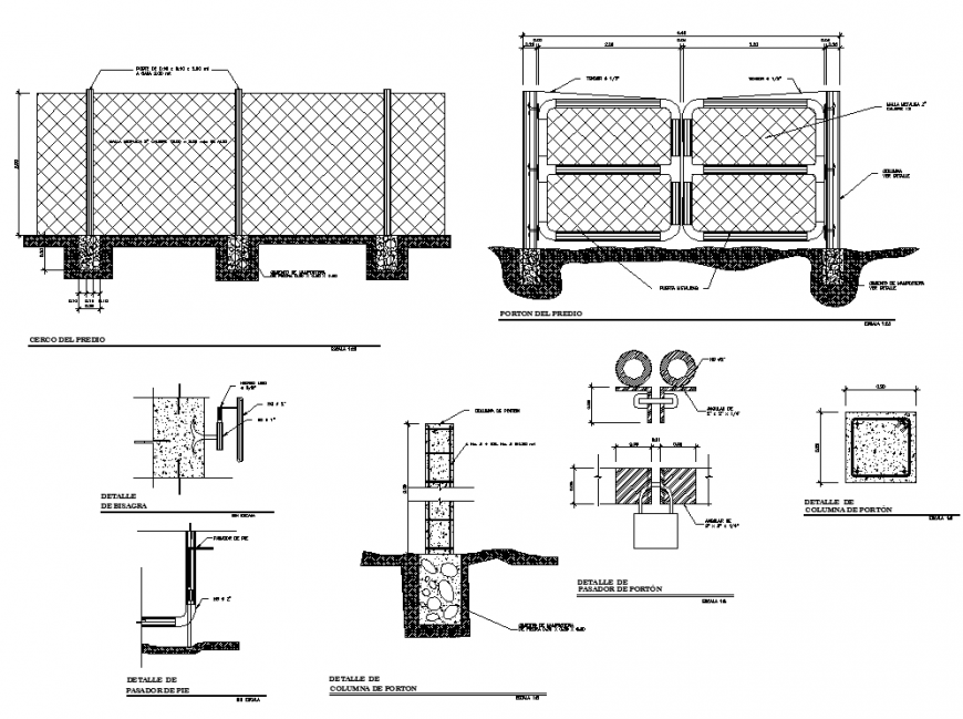 Metal fence drawing in dwg AutoCAD fil