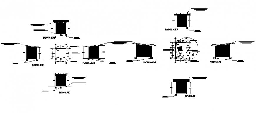 Metal gate elevation and structure details dwg file