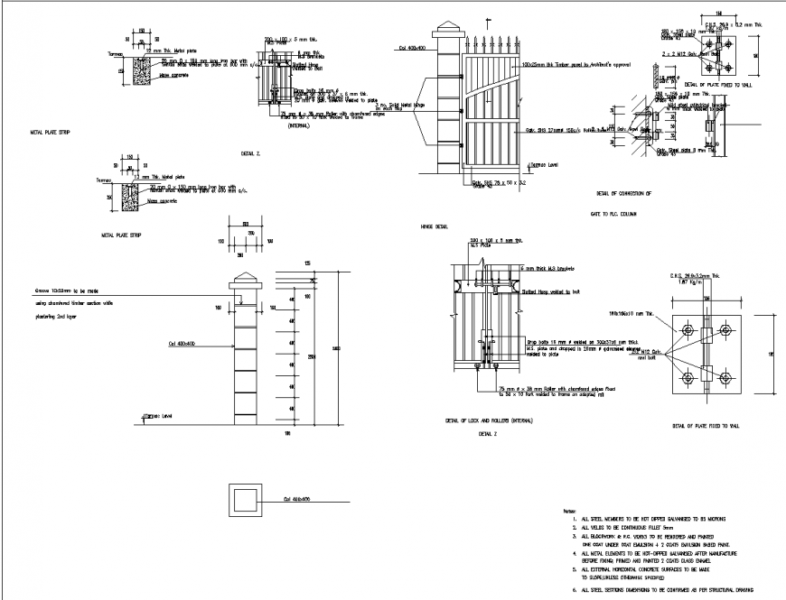 Metal Gate Structure Drawing | DWG Construction File