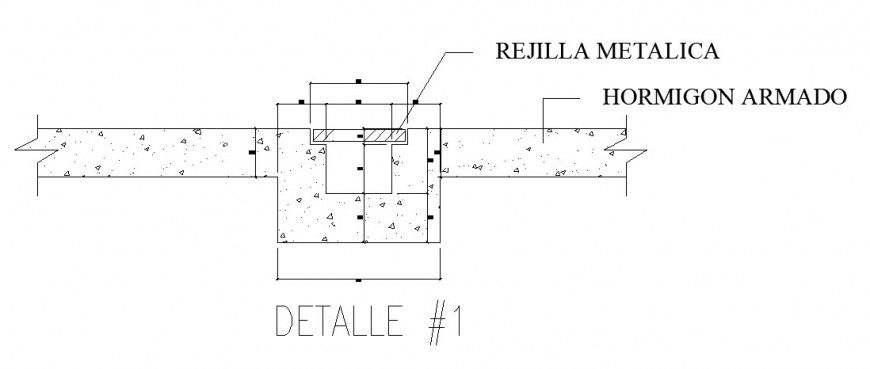 Metal grid reinforced concrete slab cad drawing details dwg file
