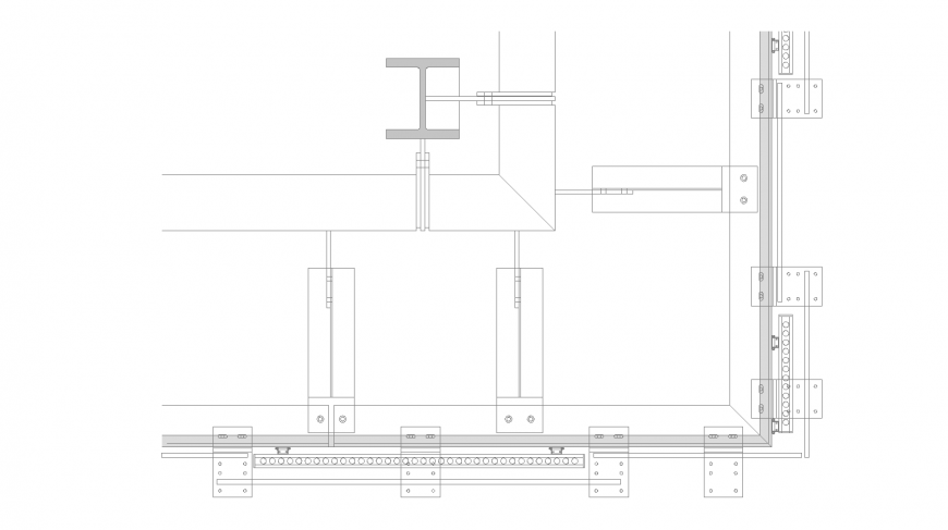 Metal machine part joinery detail drawing in dwg AutoCAD file.