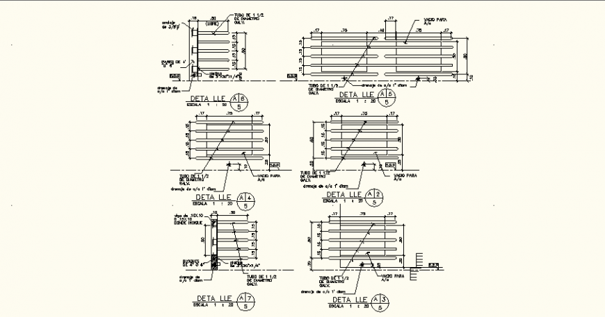 Metal railing detail drawing in dwg AutoCAD file.