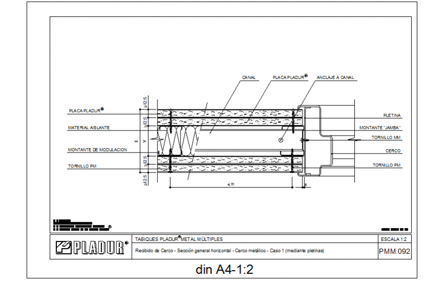 Metal section detail drawing in dwg file.