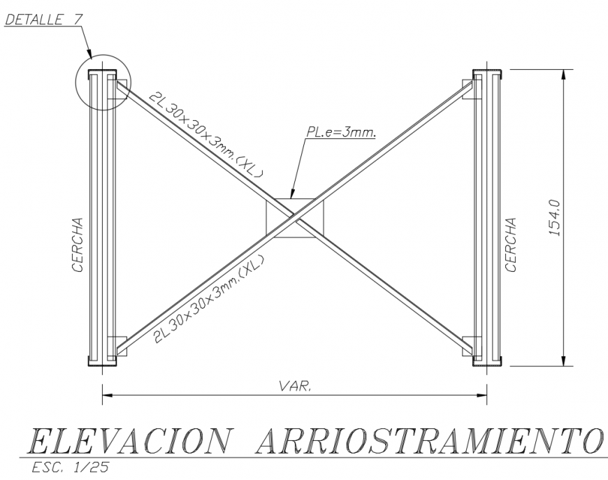 Metal support view with structure design dwg file