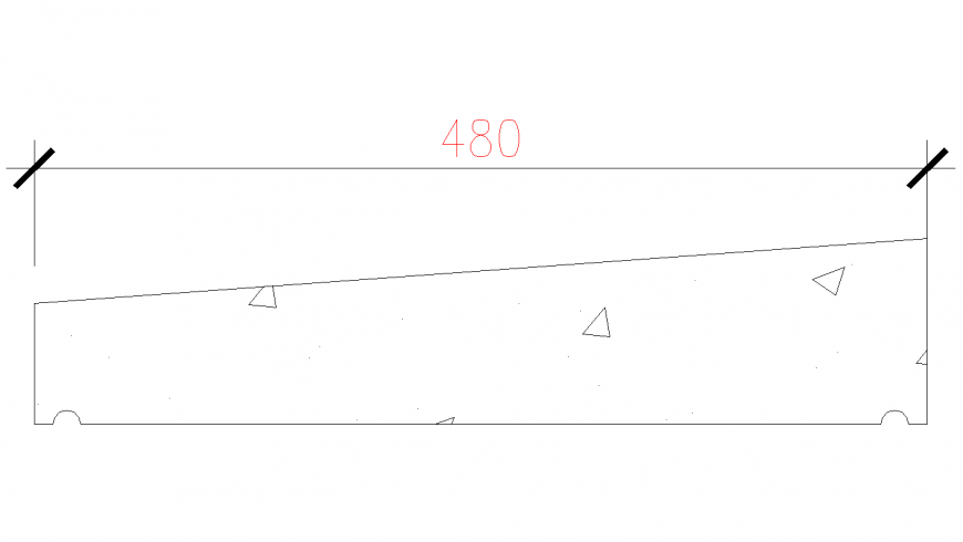 Metal suspended ceiling end with special profile dwg file