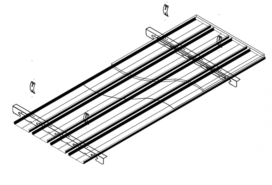 Metallic ceiling design structure 3d dwg file