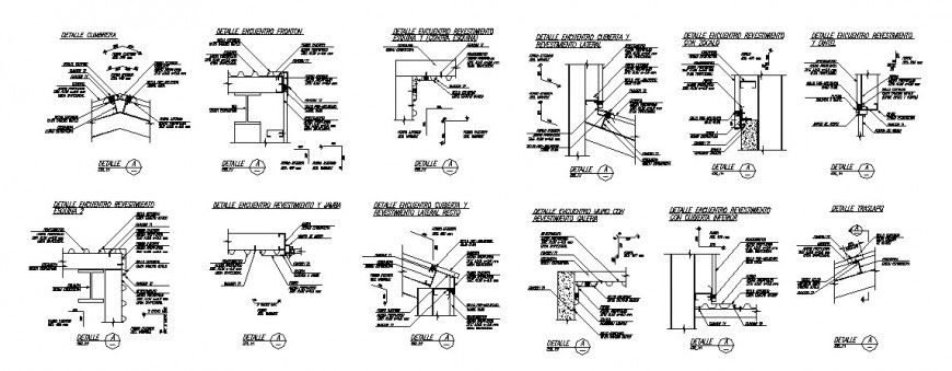 Metallic cover ceiling construction cad drawing details dwg file