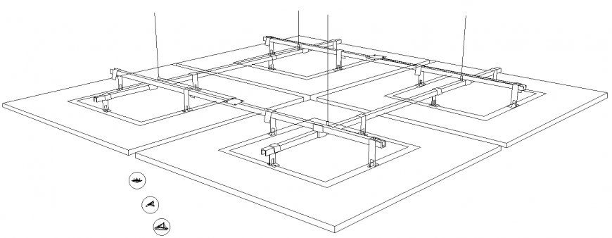 Metallic false ceiling 3d drawing in dwg file.