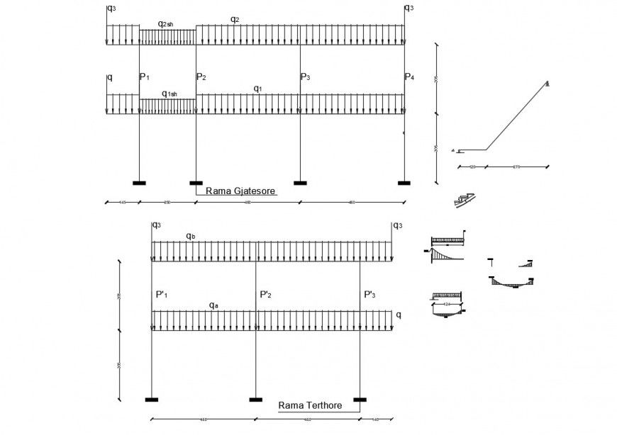 Metallic fence elevation and section cad drawing details dwg file