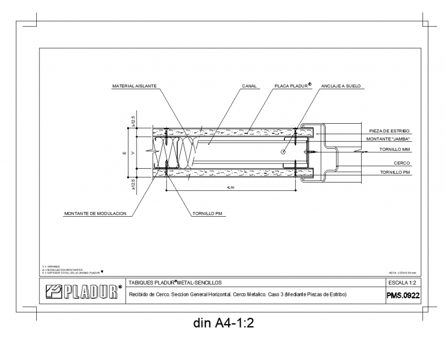 Metallic plaster board structure detail layout file