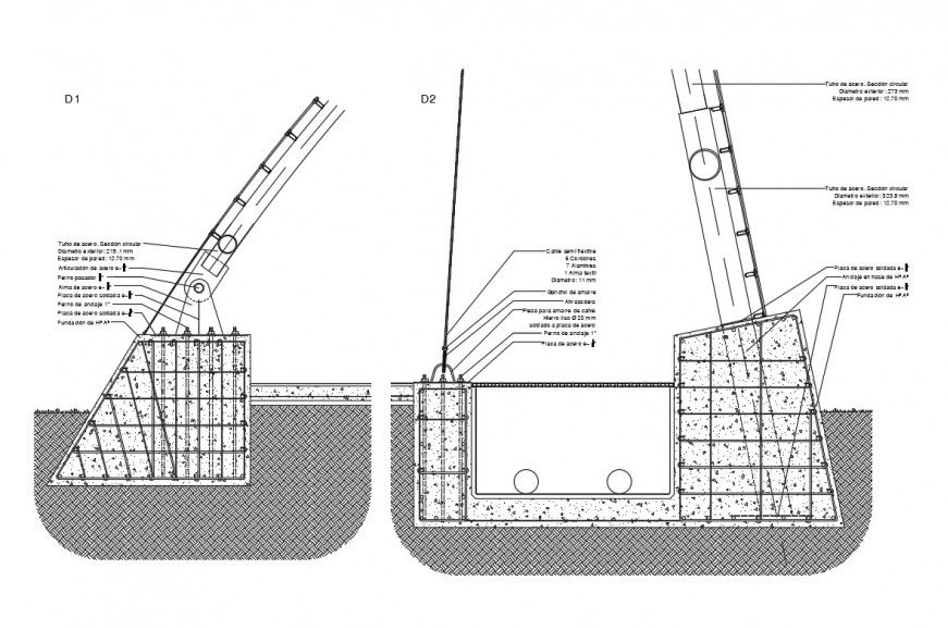 Metallic structure armor construction cad drawing details dwg file
