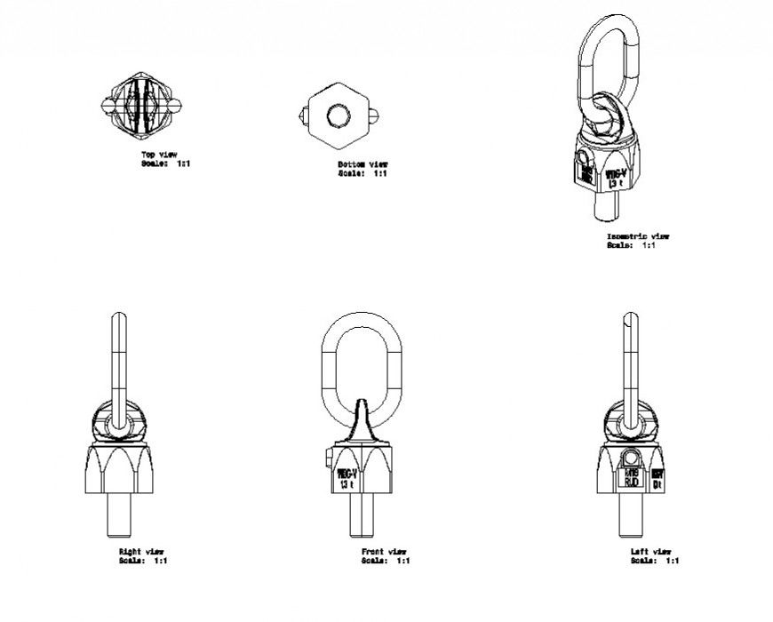 Metallic structure detail 2d view CAD blocks layout file in dwg format