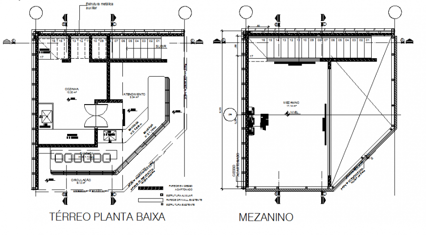Mezzanine and ground floor basin plan