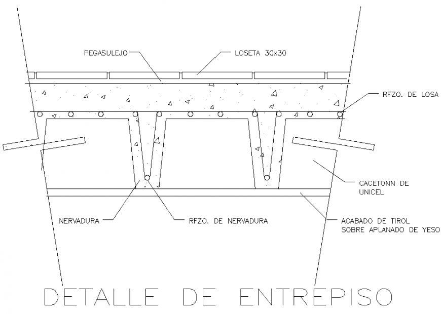 Mezzanine floor detail drawing in dwg file.