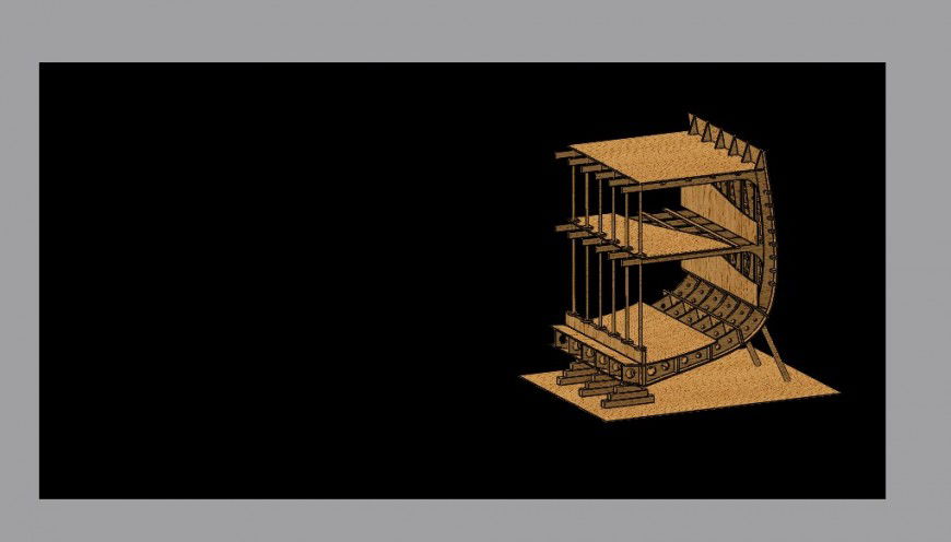 Mid ship wooden structure 3d model cad drawing details jpg file
