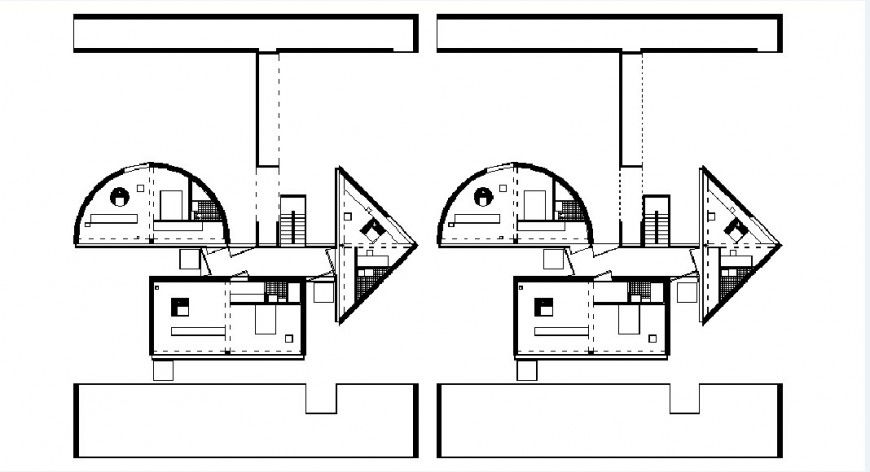 Middle house distribution plan cad drawing details dwg file