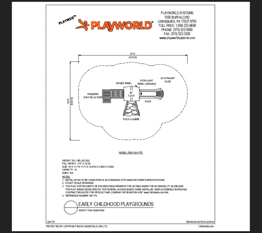 Mighty fun mountain climbing equipment details of child playground details dwg file