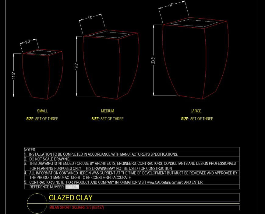 Milan short square detail drawing in dwg file.
