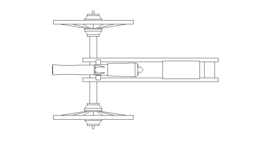 Military equipment top view cad block details dwg file