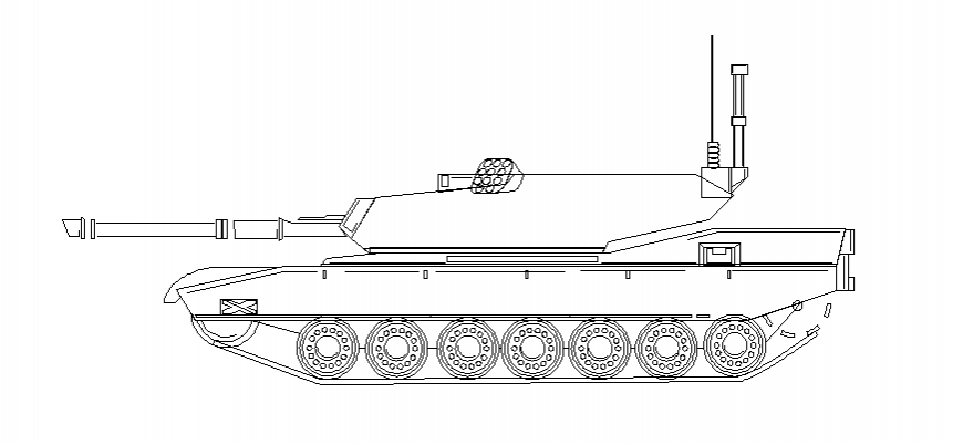 Military truck side elevation cad block details dwg file