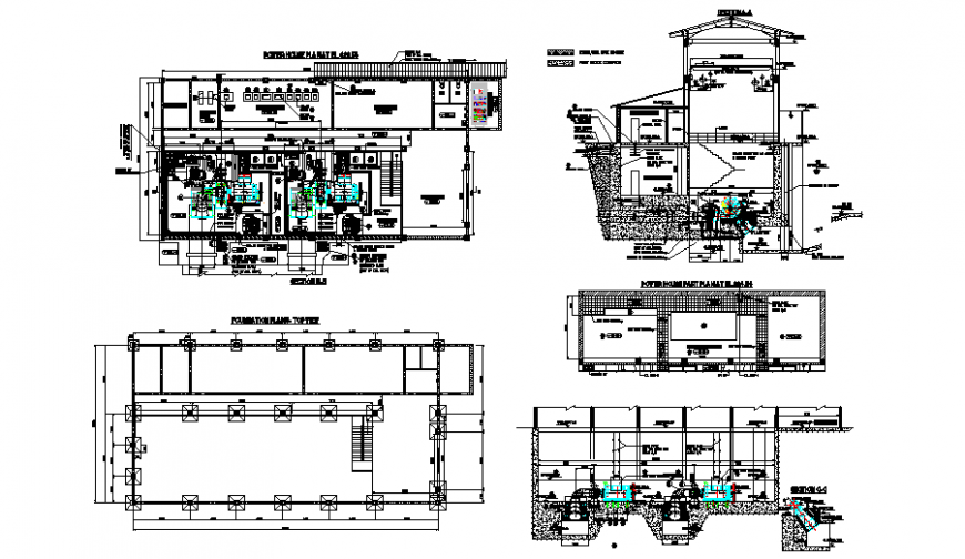 Mini hydroelectric power plant power house cad drawing details dwg file