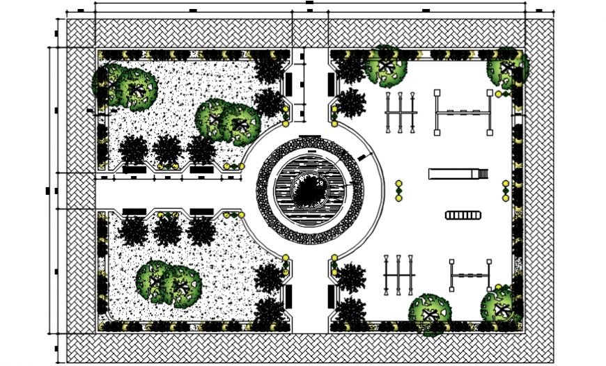Mini playground garden landscaping structure drawing details dwg file