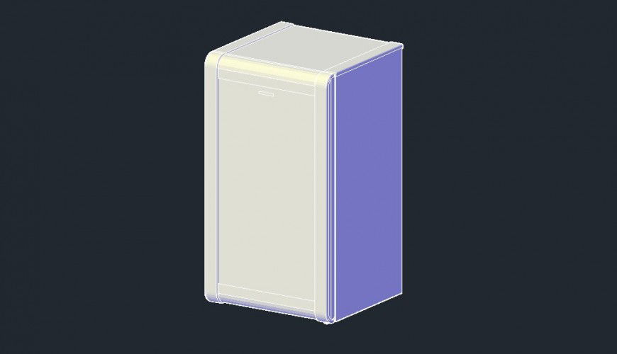Mini refrigerator of bar 3d model cad drawing details dwg file