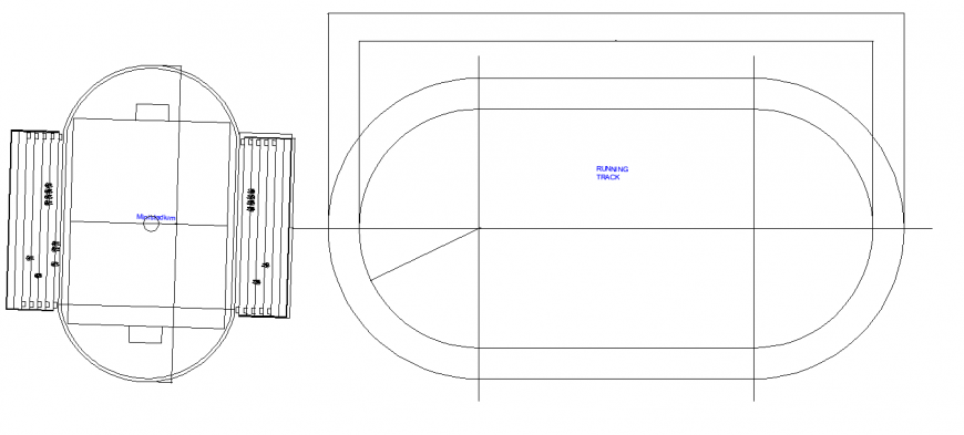 Mini stadium layout plan drawing in dwg AutoCAD file.