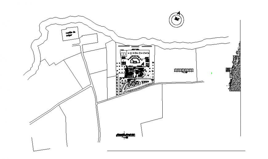 Mini theme park design and landscaping structure details dwg file