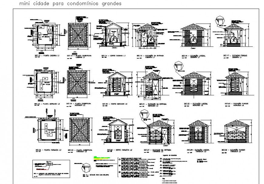 Mini town for large condominiums house drawing in dwg AutoCAD file.