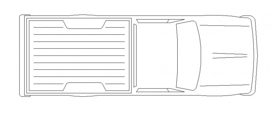 Mini transportation truck roof view elevation cad block details dwg file
