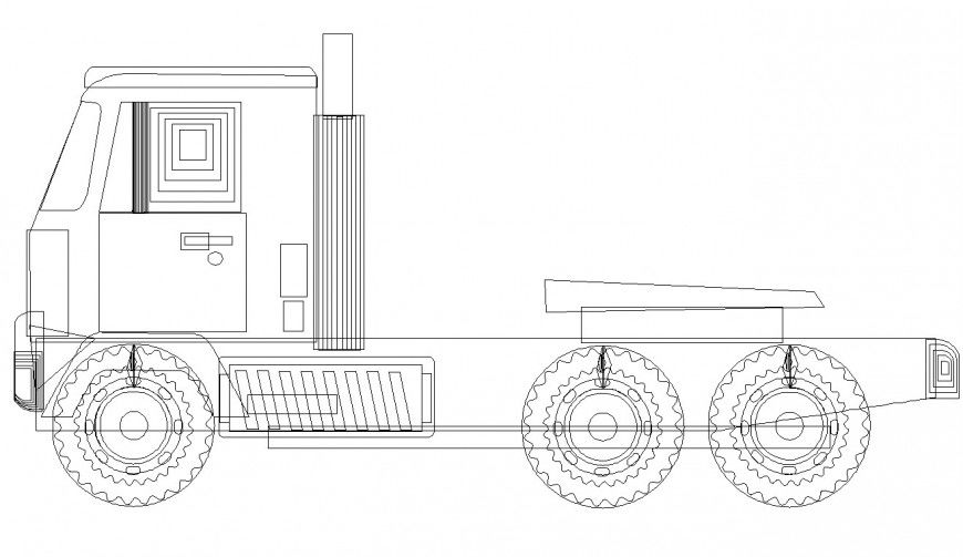 Mini truck detail 2d view CAD blocks layout file in autocad format