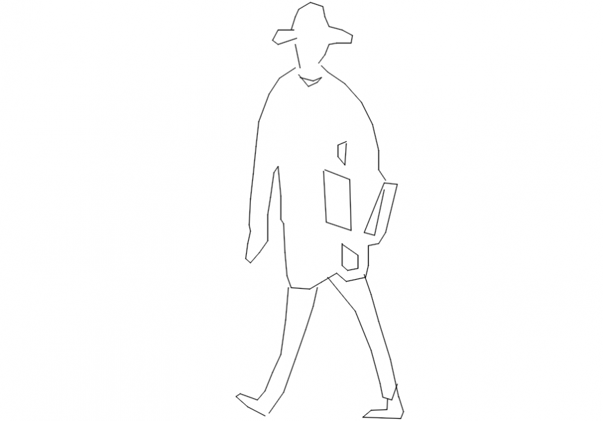 Ministry of funny walk lady elevation block drawing details dwg file