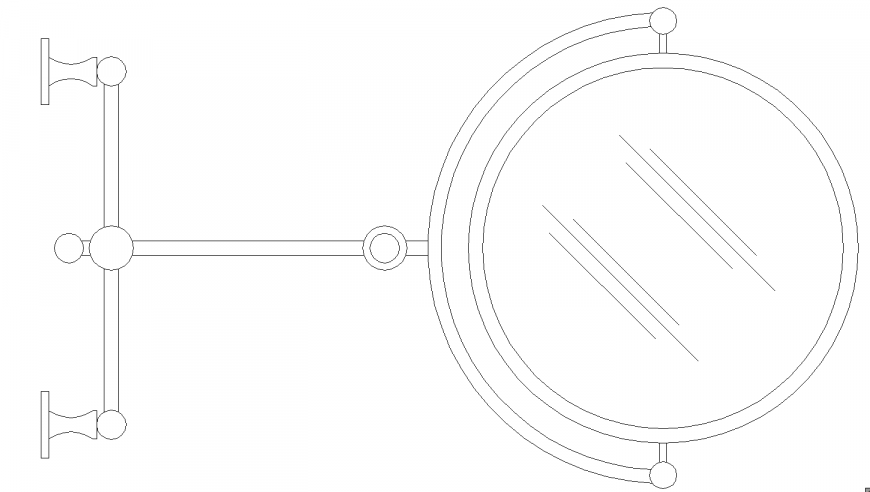 Mirror view of bath room design view dwg file