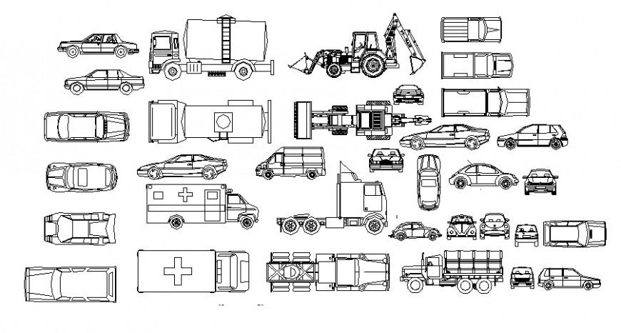 Miscellaneous all types of vehicle elevation blocks cad drawing details dwg file