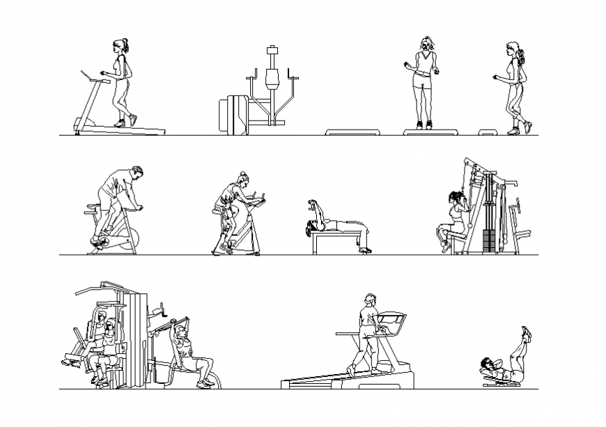 miscellaneous blocks of people act in gym cad drawing details dwg file
