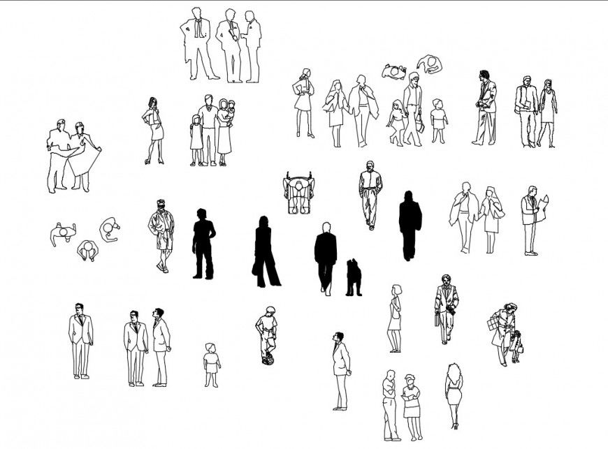 Miscellaneous business people blocks cad drawing details dwg file