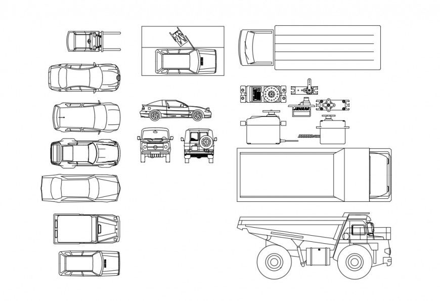 Miscellaneous car and vehicle blocks cad drawing details dwg file