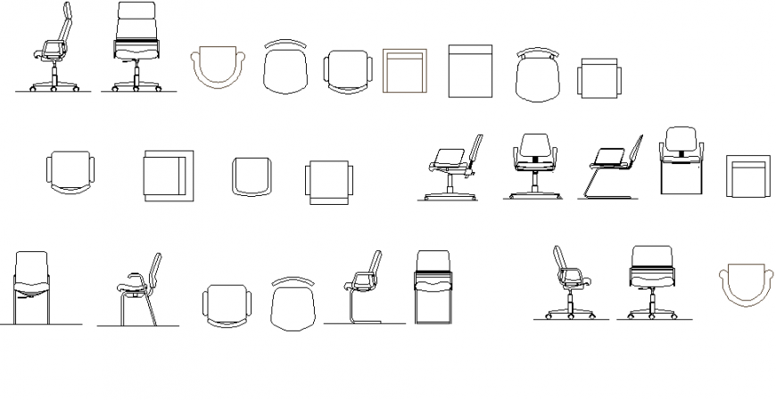 Miscellaneous chair blocks cad drawing details dwg file