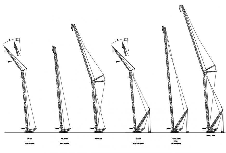 Miscellaneous creative crane crawler cad blocks design dwg file