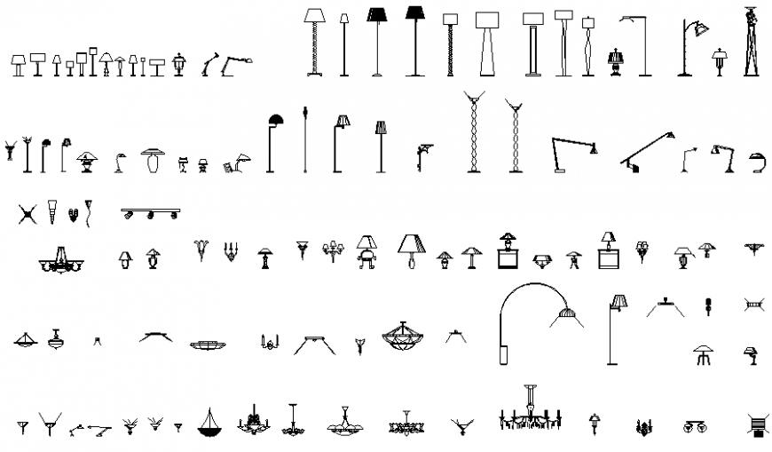 Miscellaneous creative desk lamps blocks cad drawing details dwg file