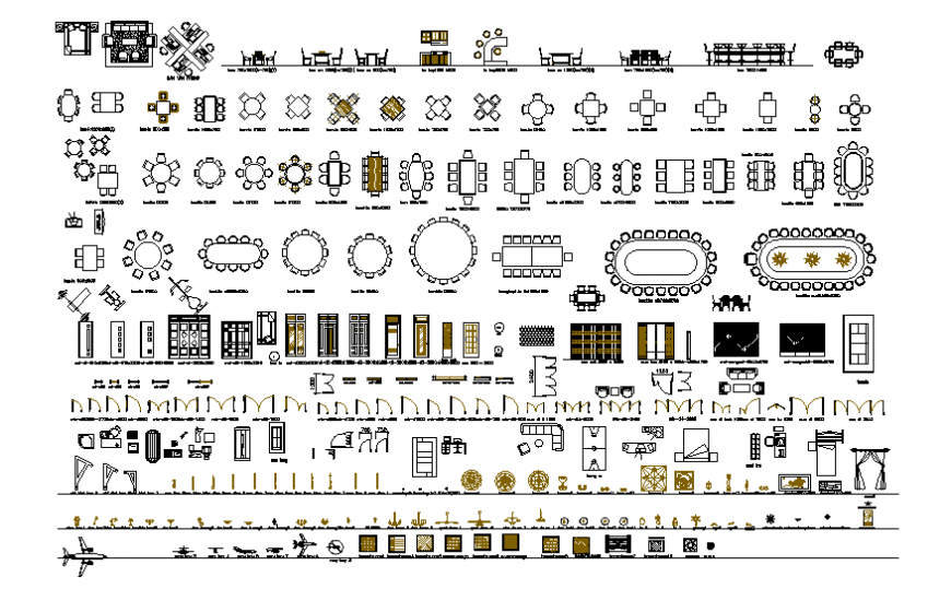 Miscellaneous creative furniture blocks cad drawing details dwg file