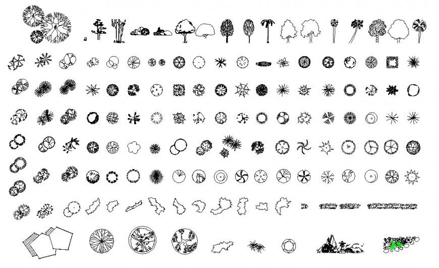 Miscellaneous decorative tree plant 2d blocks drawing details dwg file