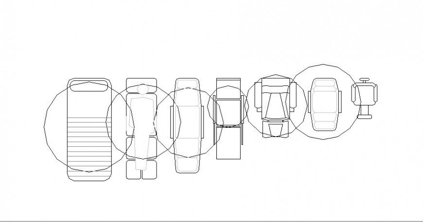 Miscellaneous desk and back rest chair blocks dwg file
