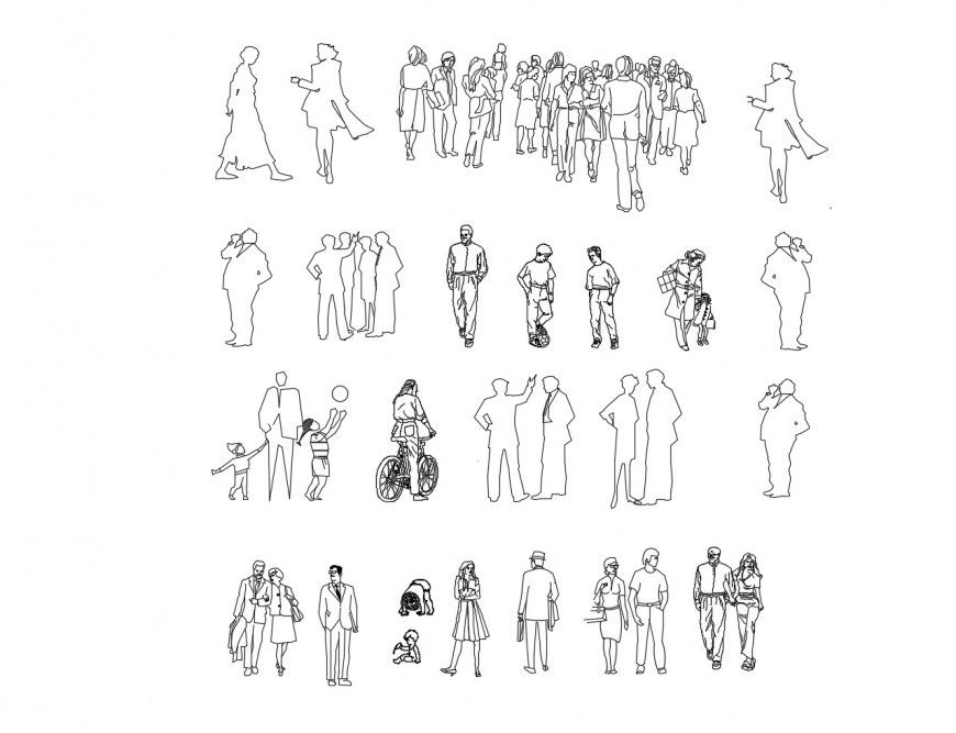 Miscellaneous dynamic people act blocks cad drawing details dwg file