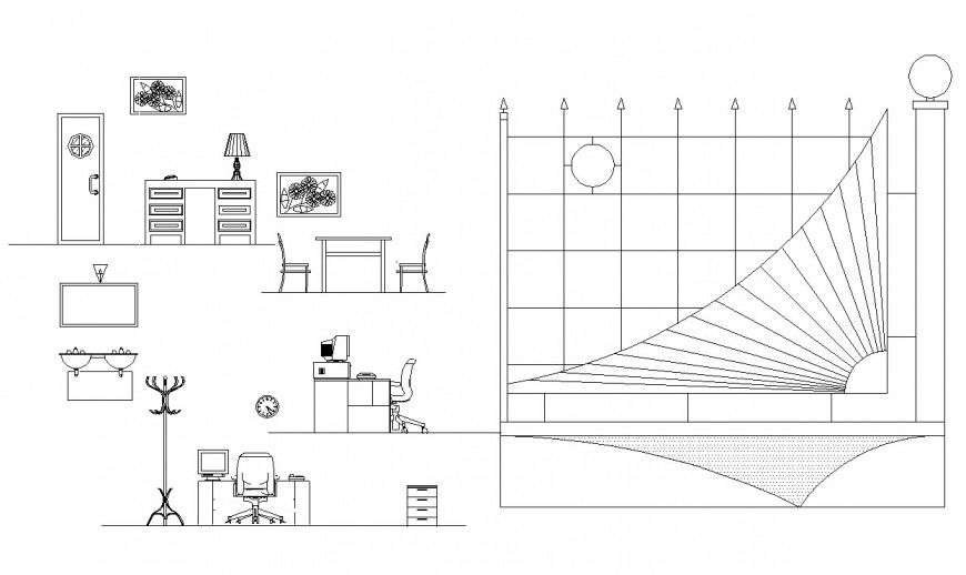 Miscellaneous furniture and household blocks cad drawing details dwg file